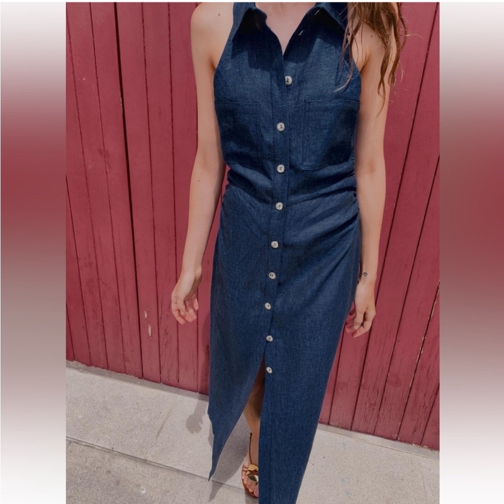 Zara Dark Blue Denim Dress